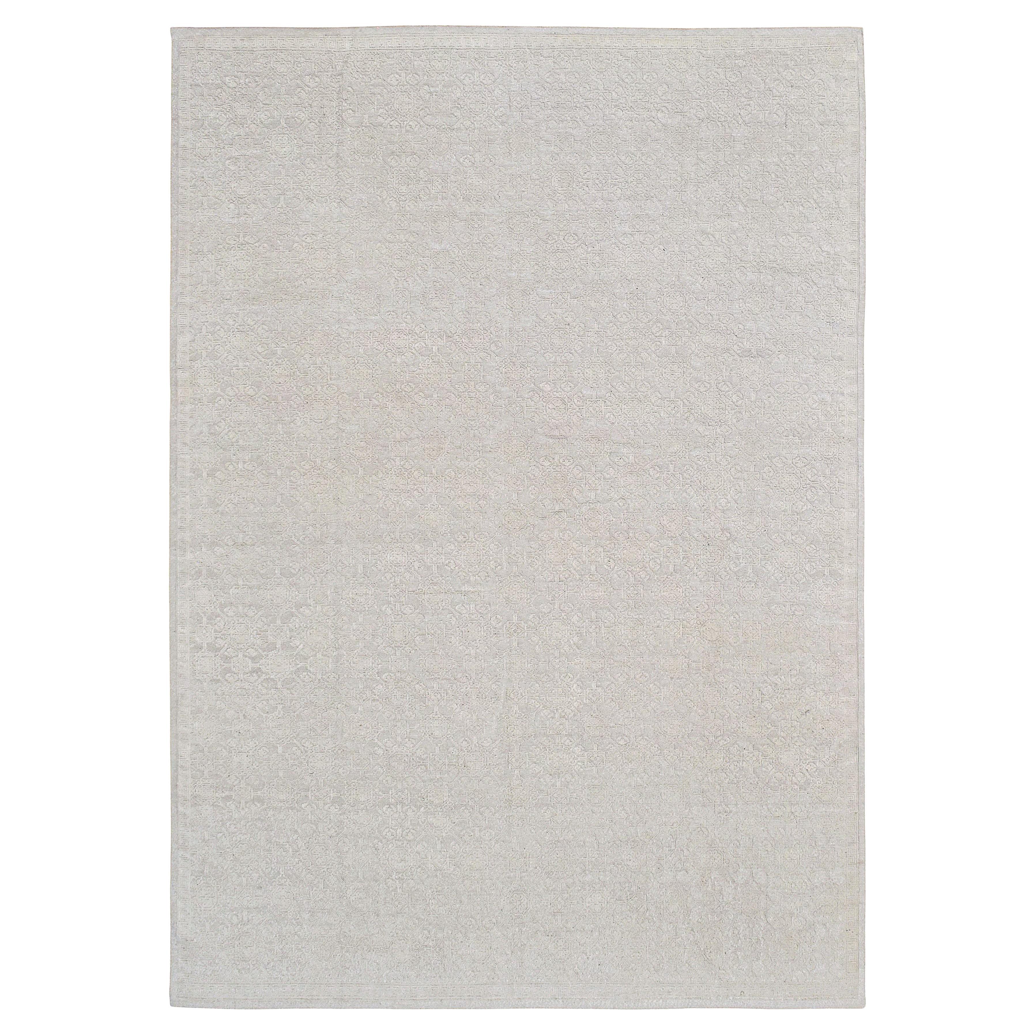 Elegant Spanish Traditional Ivory Tonal Wool Rug 9'x12'9''