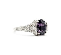 Elegant Spinel & Diamond Ring in Platinum- GIA 2231837867