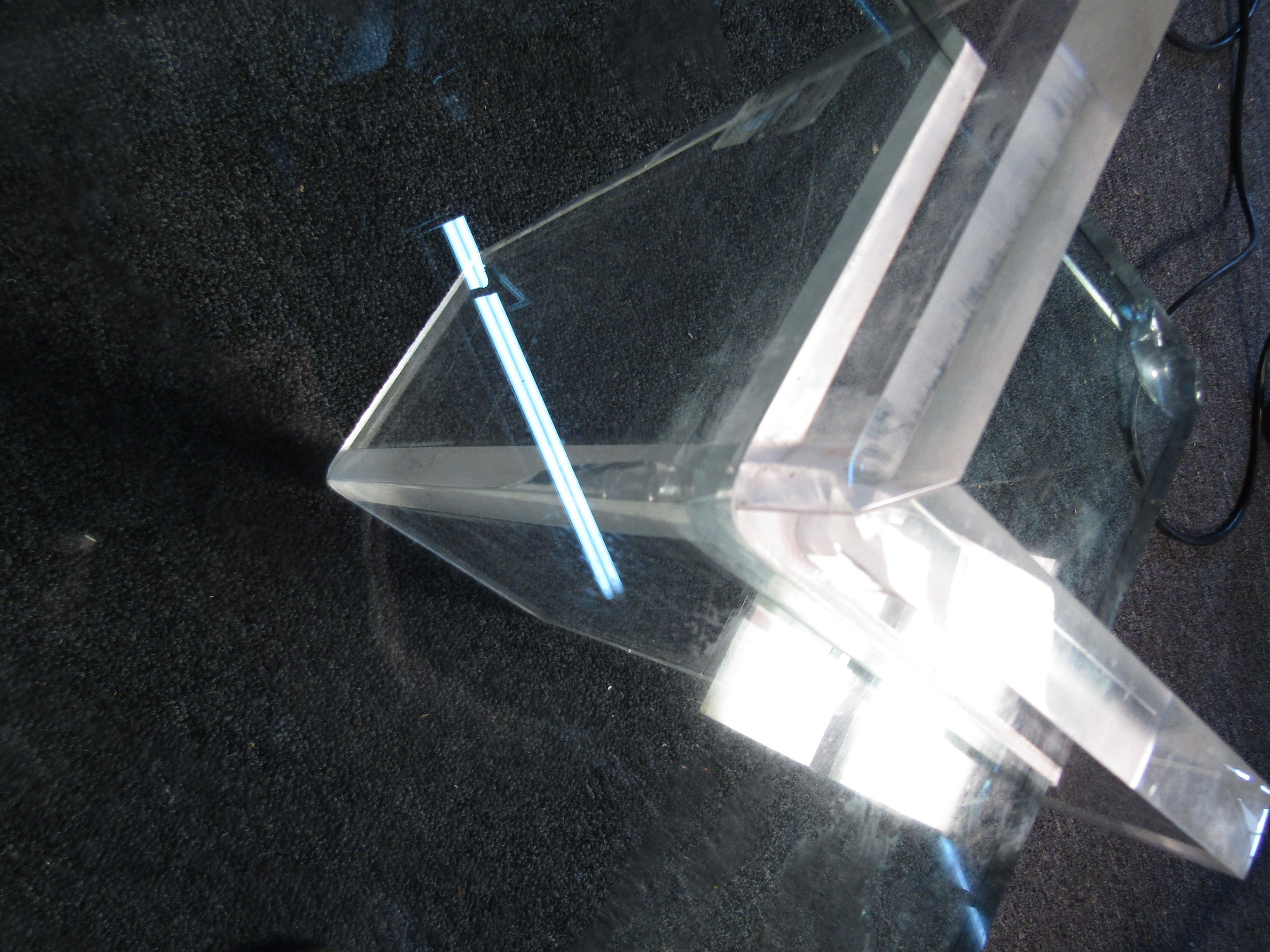 glass and lucite coffee table
