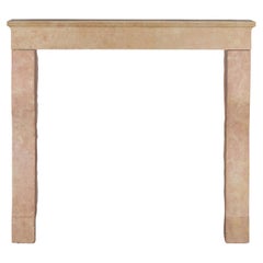 Elegant Square Firebox Fireplace Mantel in Refined Pink Marble From France