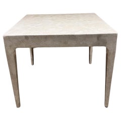 Elegant Square Side Table Eggshell Lacquer Style of Jean-Michel Frank