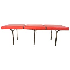 Elegant Stainless Steel "Link" Bench by John Behringer, circa 1960s