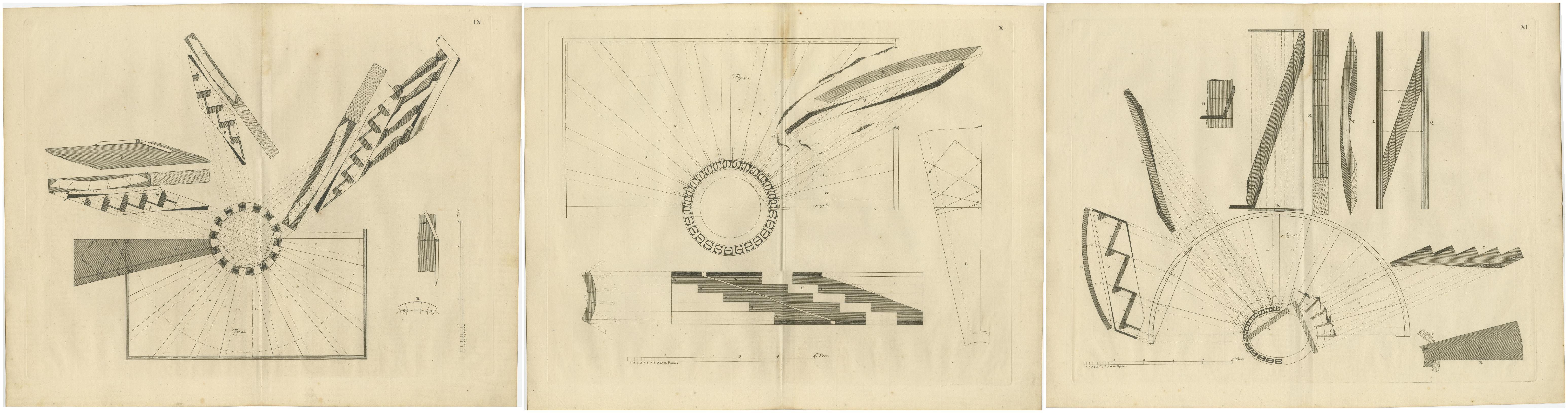 Mid-18th Century Elegant Staircase Designs: Van der Horst's 1739 Engravings For Sale