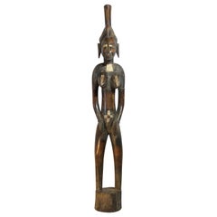 Elegant Standing African Female Tribal Wood Carving