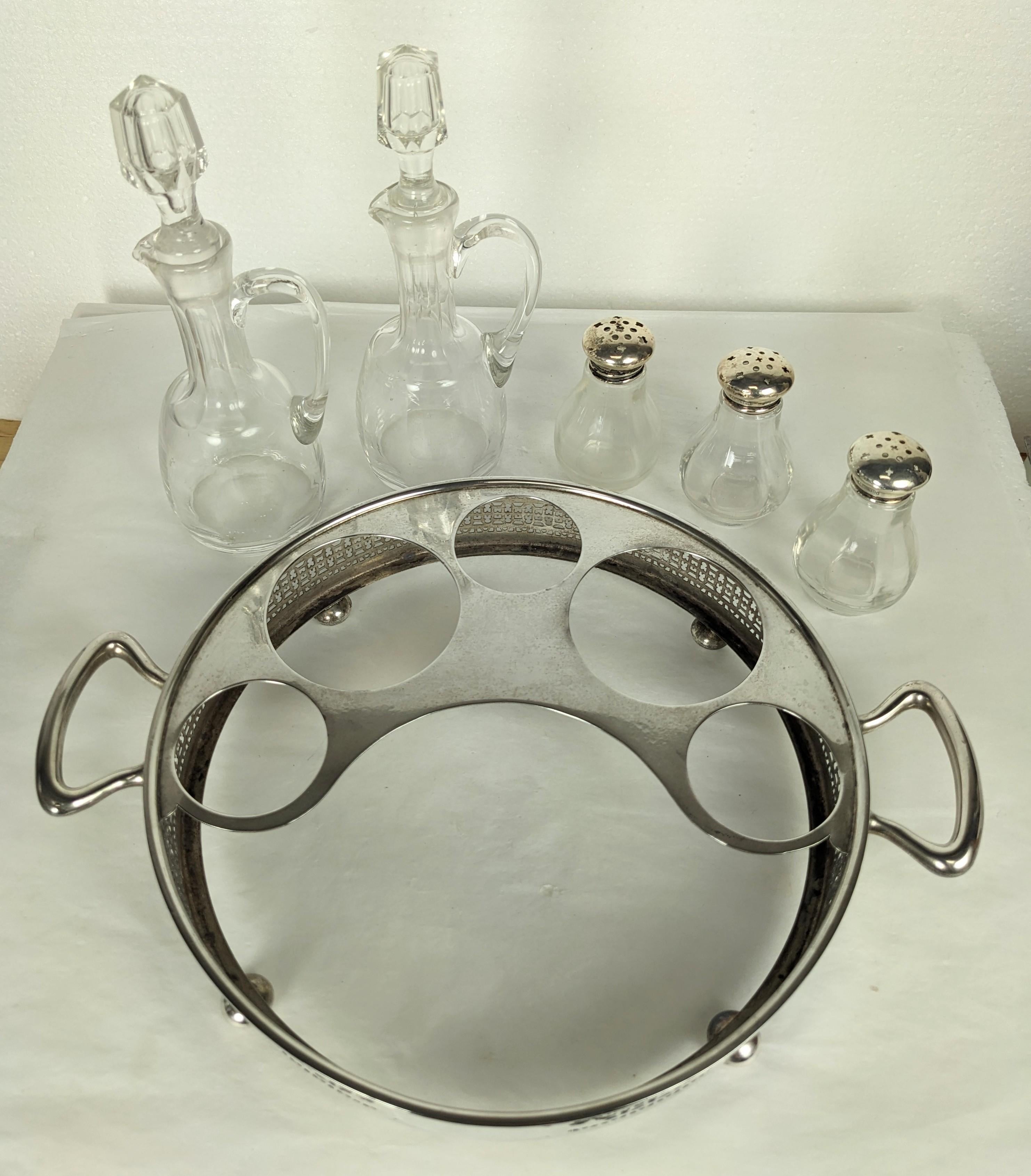 Set aus Sterling- und Glaszustands-Set (Sterlingsilber) im Angebot