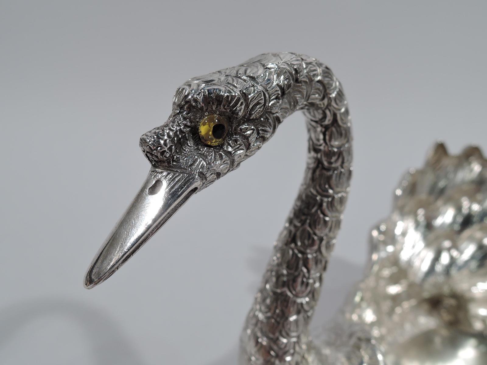 Elegant Sterling Silver Swan Bird Bowl by Buccellati In Excellent Condition In New York, NY