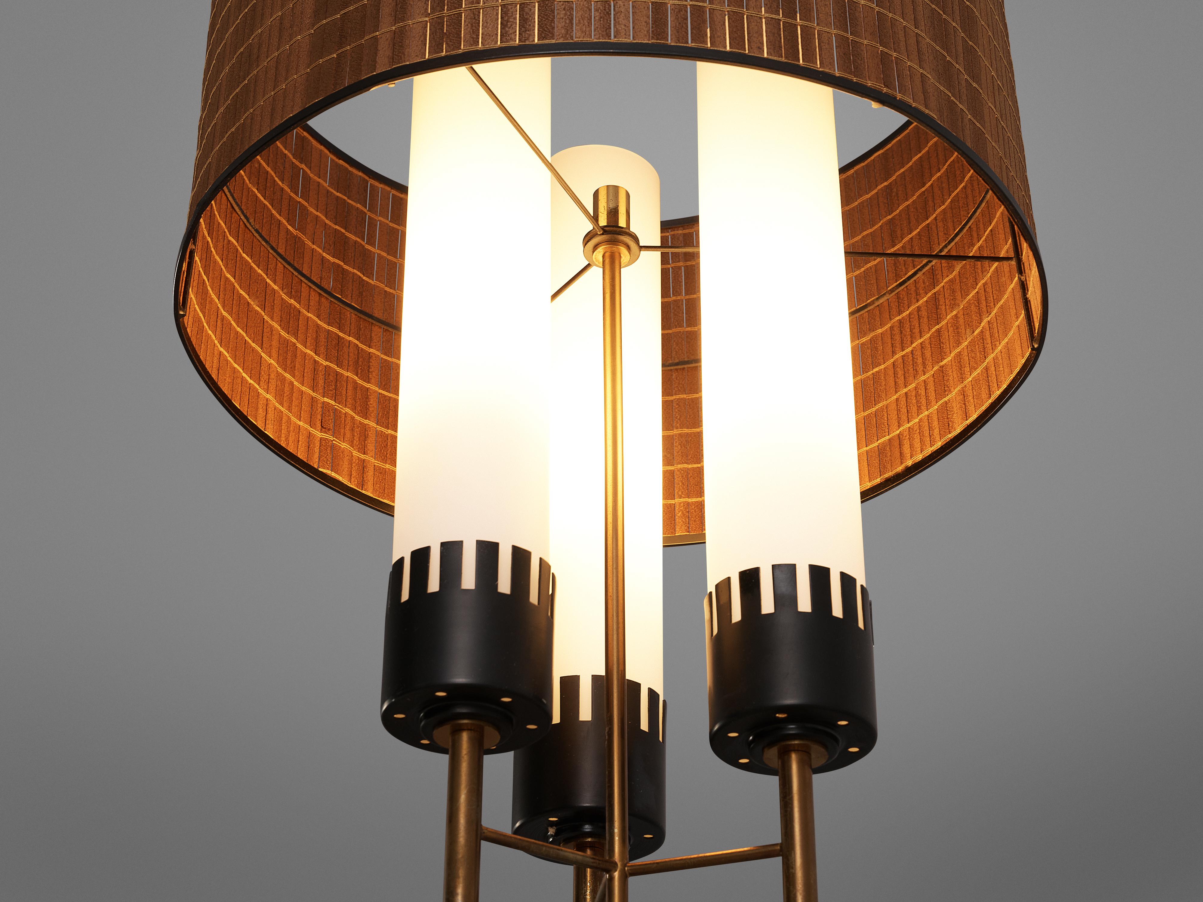 Mid-Century Modern Elegant Stilnovo Floor Lamp in Metal and Brass