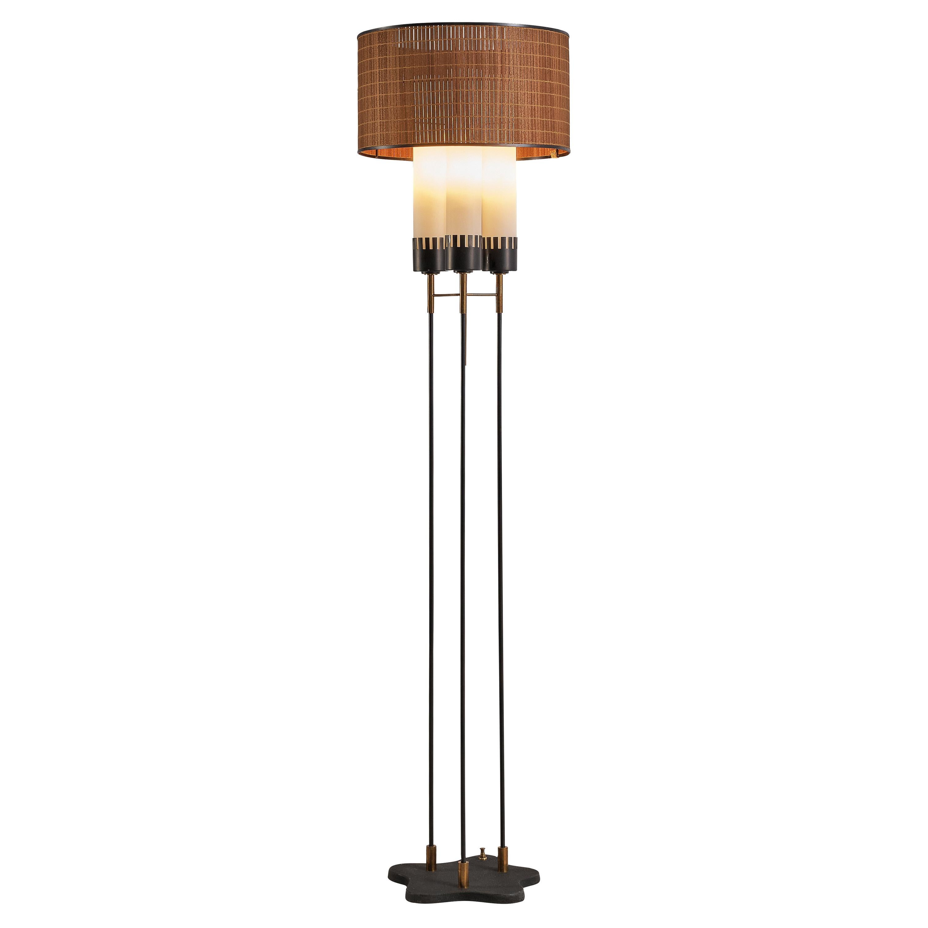 Elegant Stilnovo Floor Lamp in Metal and Brass