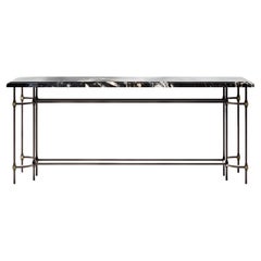 Elegant, Stone and Metal "Classic" Console Table, Parisii Collection
