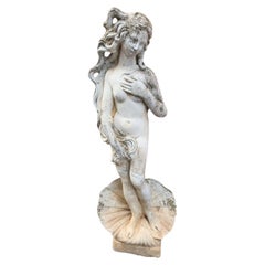 Elegant Stone Sculpture of Botticelli's Venus