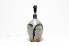 Elegant Stoneware Ceramic Lamp by Claire Berger Blue Abstract Decoration