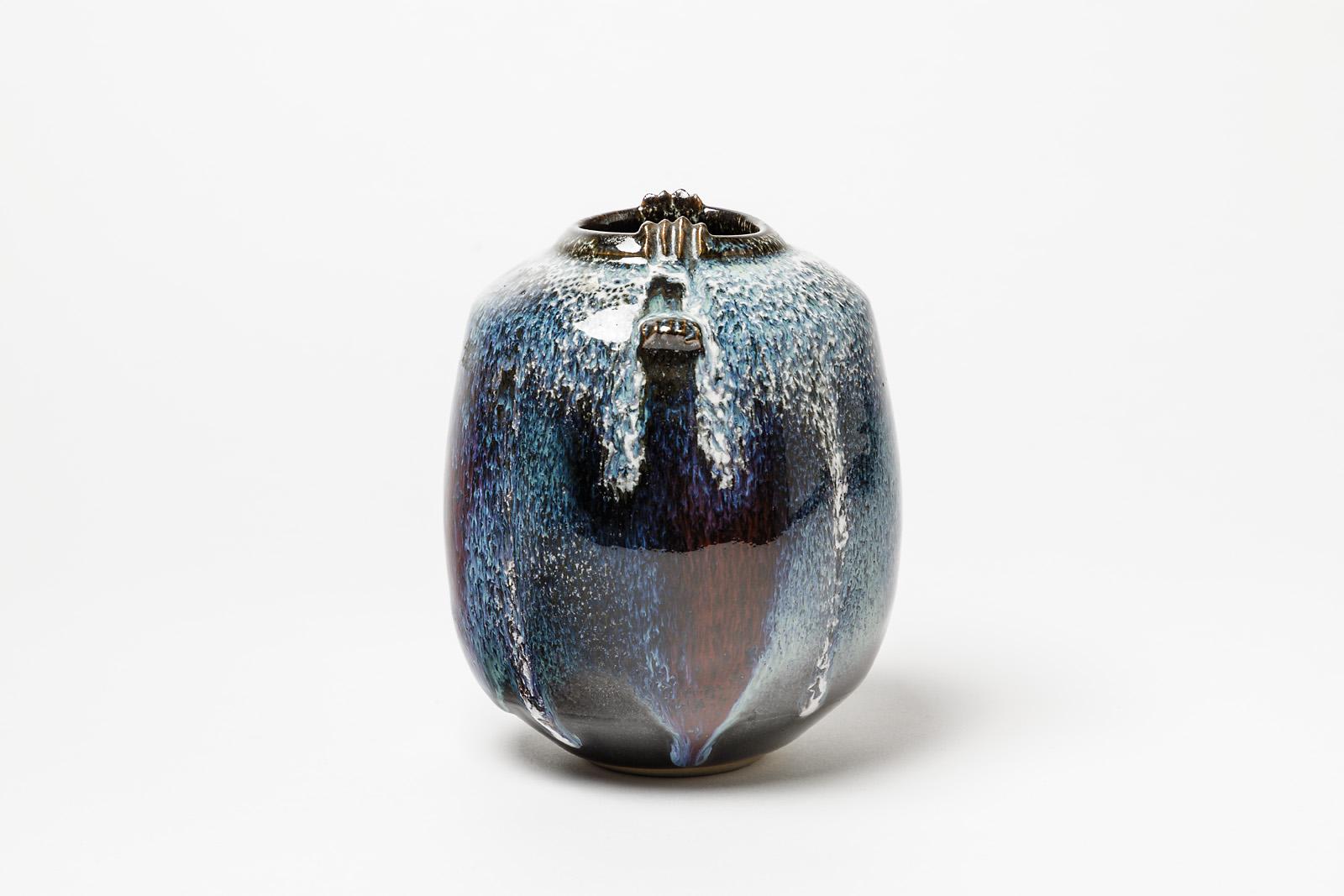 purple ceramic vase