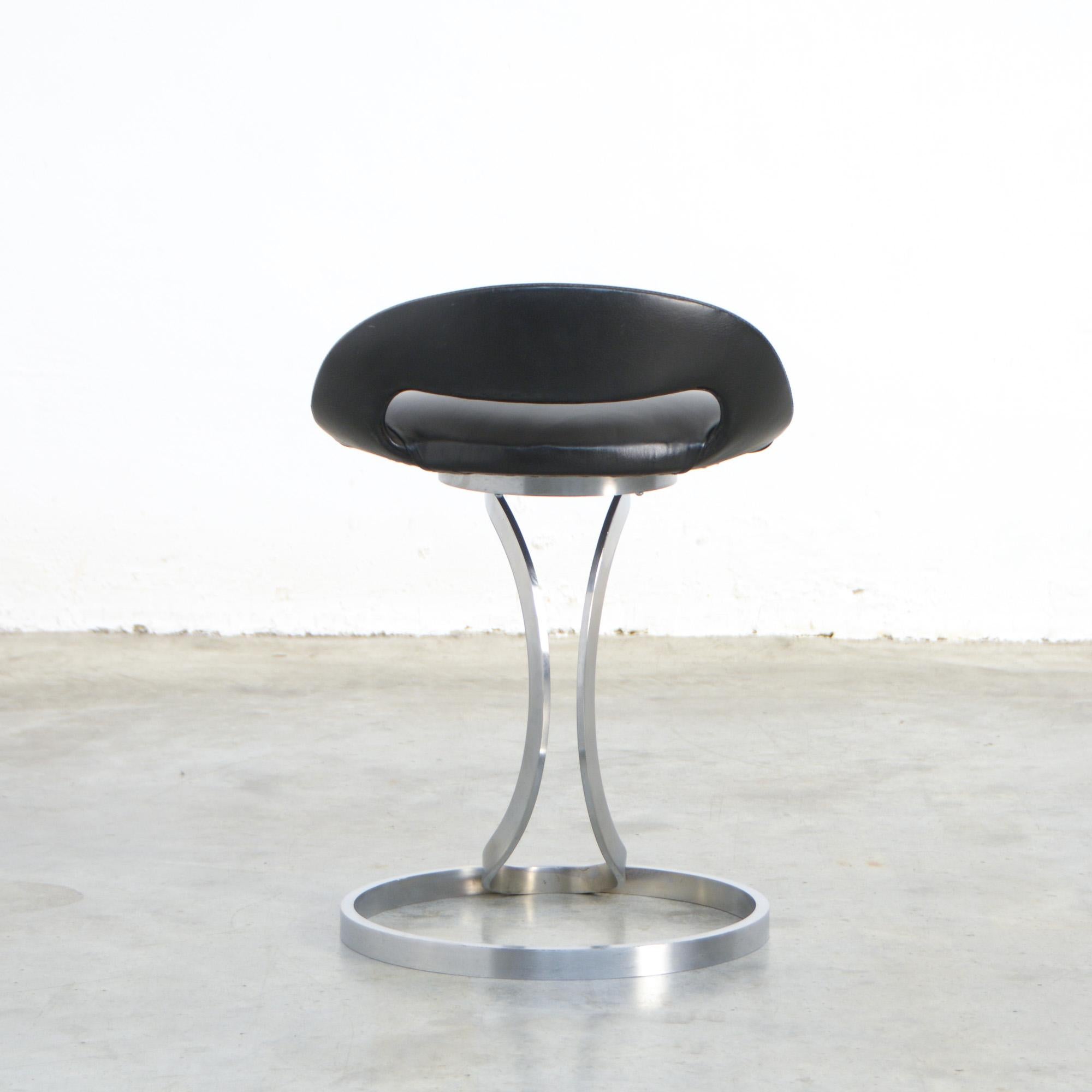 Elegant Stool Attributed to Boris Tabacoff, 1960s (Metall)