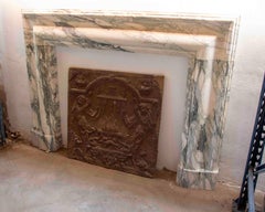 Elegant Style Fireplace Made of Calacatta Marble with Grey Veins