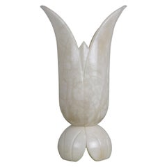 Elegant Spanish Stylized Flower Alabaster Lamp