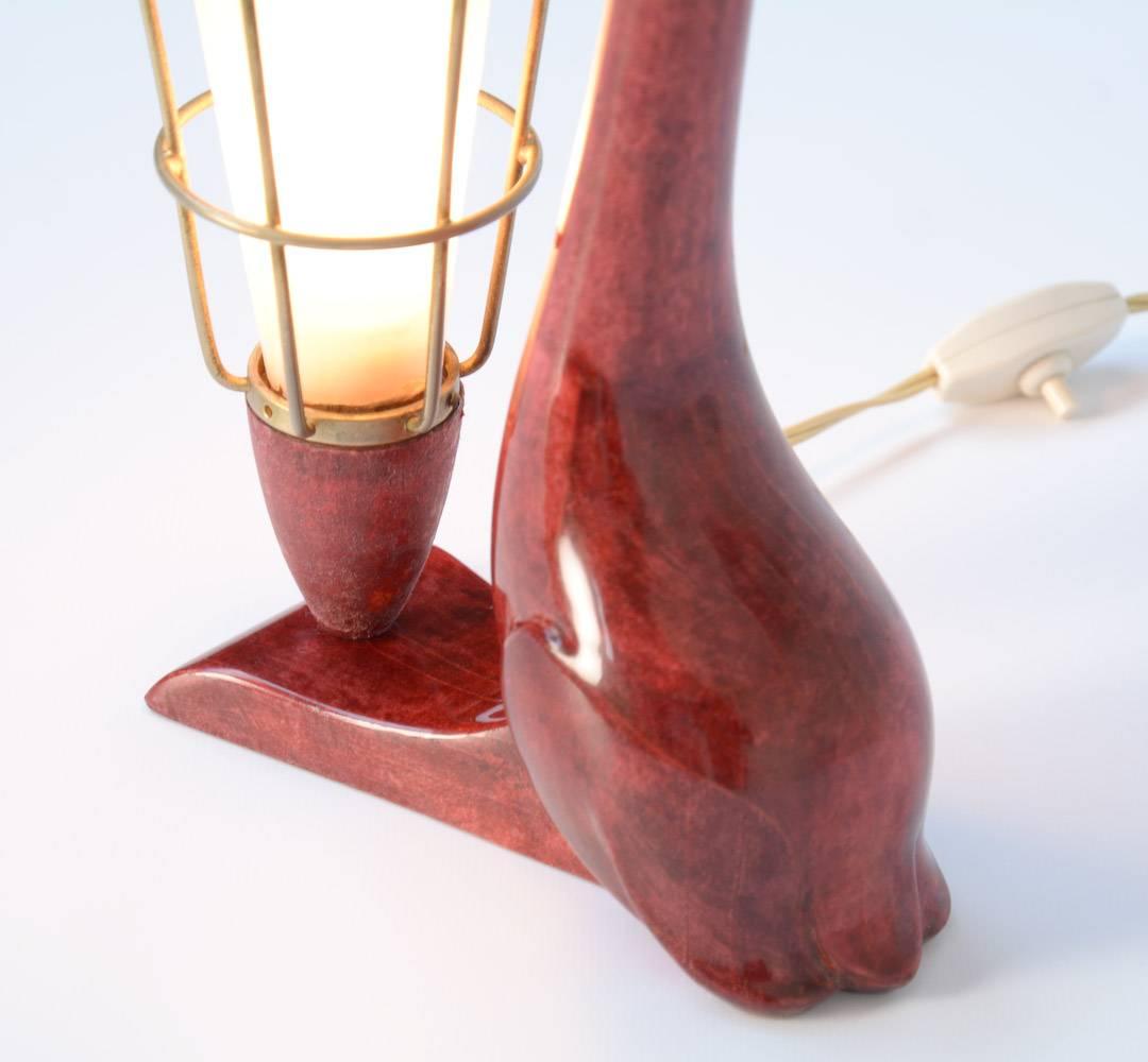 Mid-Century Modern Elegant Swan Table Lamp by Aldo Tura