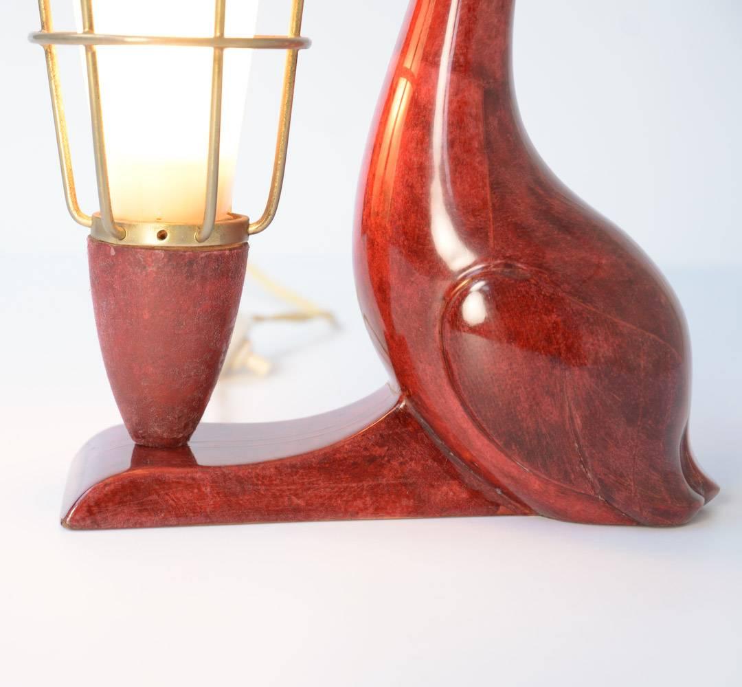 Italian Elegant Swan Table Lamp by Aldo Tura