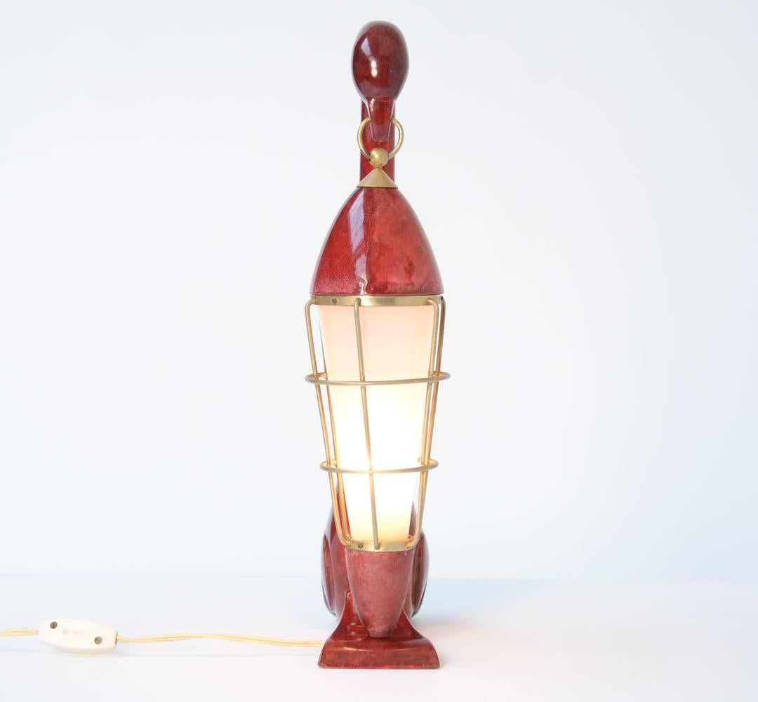 Brass Elegant Swan Table Lamp by Aldo Tura