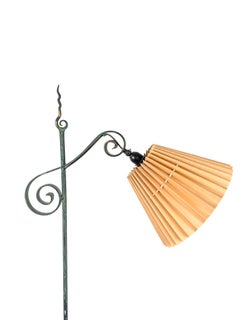 Elegant Swedish Grace Floor Lamp with Sculptural Scrollwork