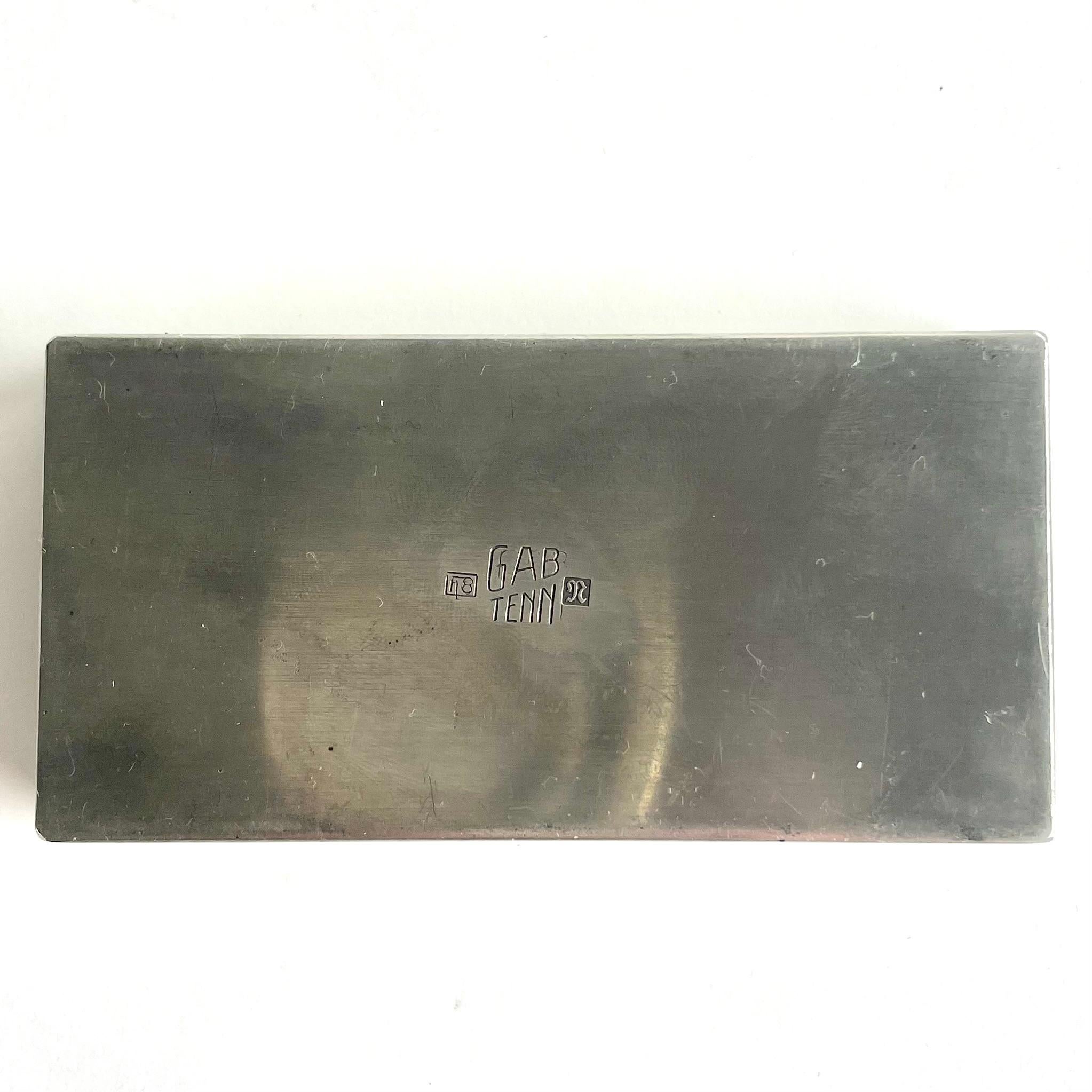 Elegant Swedish Grace pewter box with shell motif, GAB 1927 For Sale 3