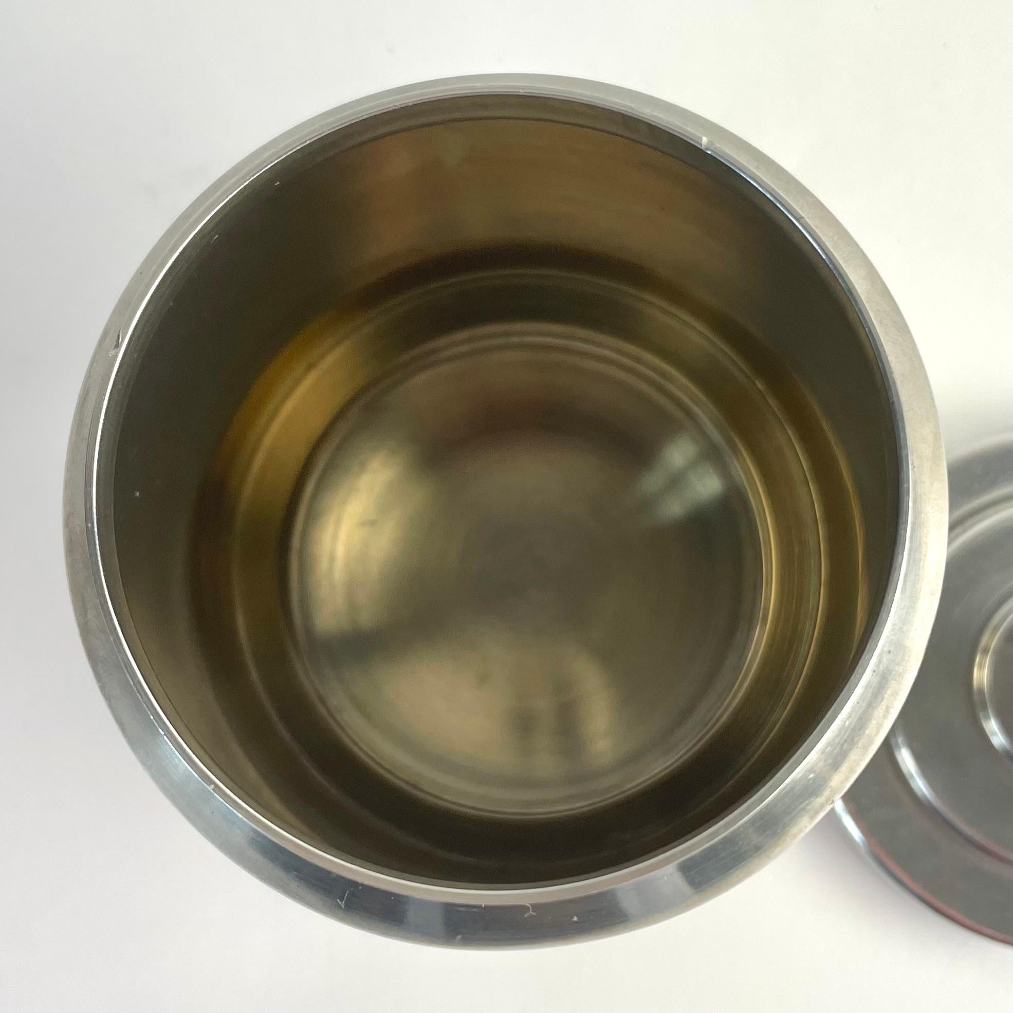 Elegant Swedish Grace Pewter Jar, Dated 1937 – with Stylized Female Finial For Sale 3