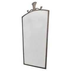 Elegant Swedish Grace pewter mirror with original glass, nice patina.