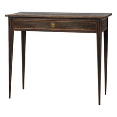 Elegant Swedish Gustavian Desk with Fluted Decor and a Large Drawer, Circa 1790
