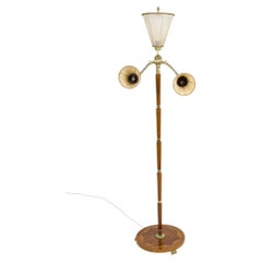 Elegant Swedish Modern Floor Lamp in Mahogany, Sweden, 1940s