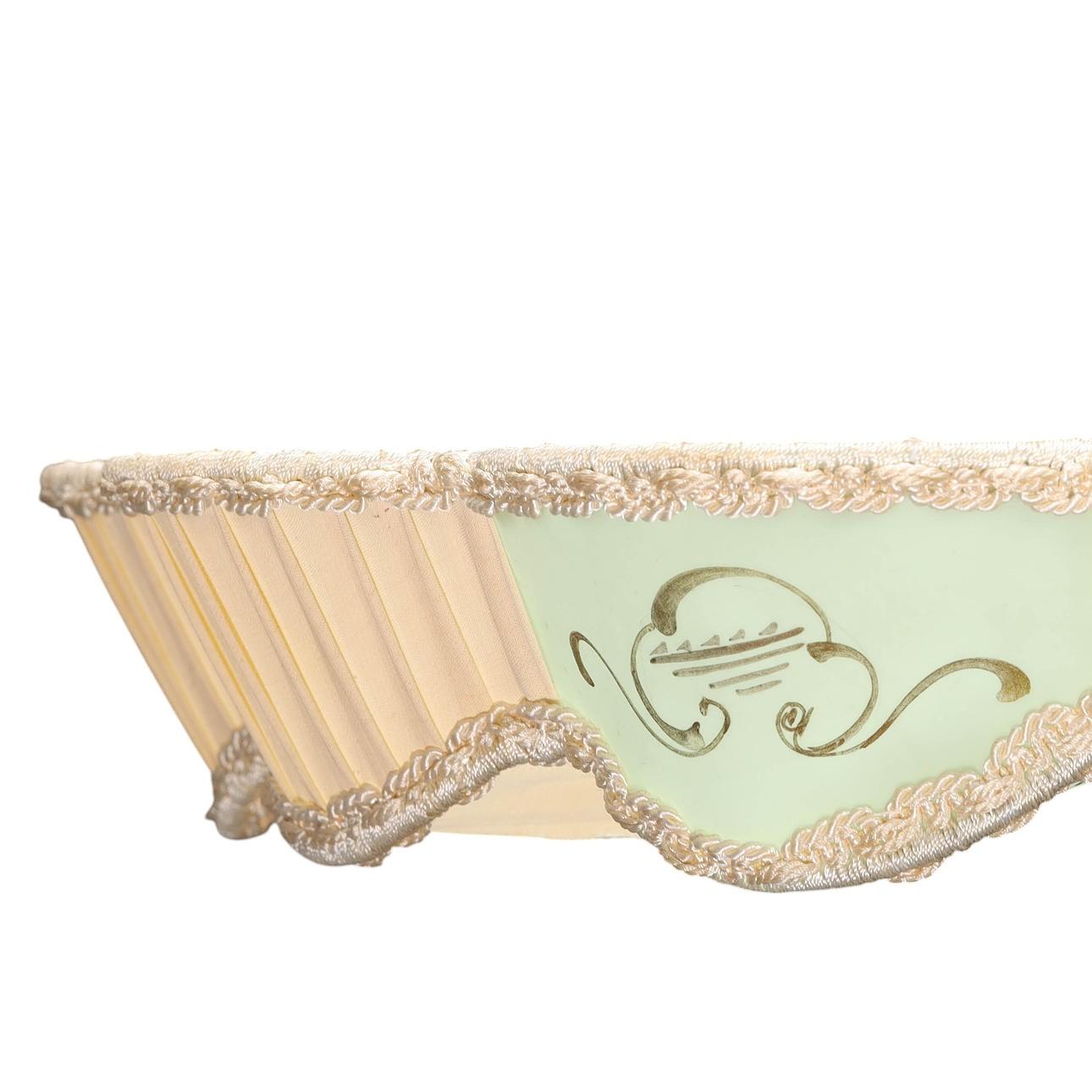 Art Deco Elegant Swedish Modern Pendant Ceiling Lamp in Silk and Brass, 1940s For Sale