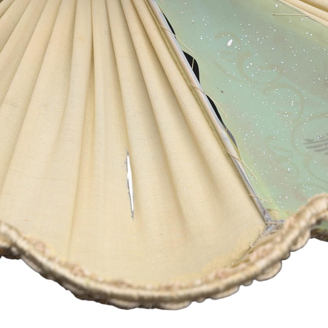 Elegant Swedish Modern Pendant Ceiling Lamp in Silk and Brass, 1940s For Sale 2