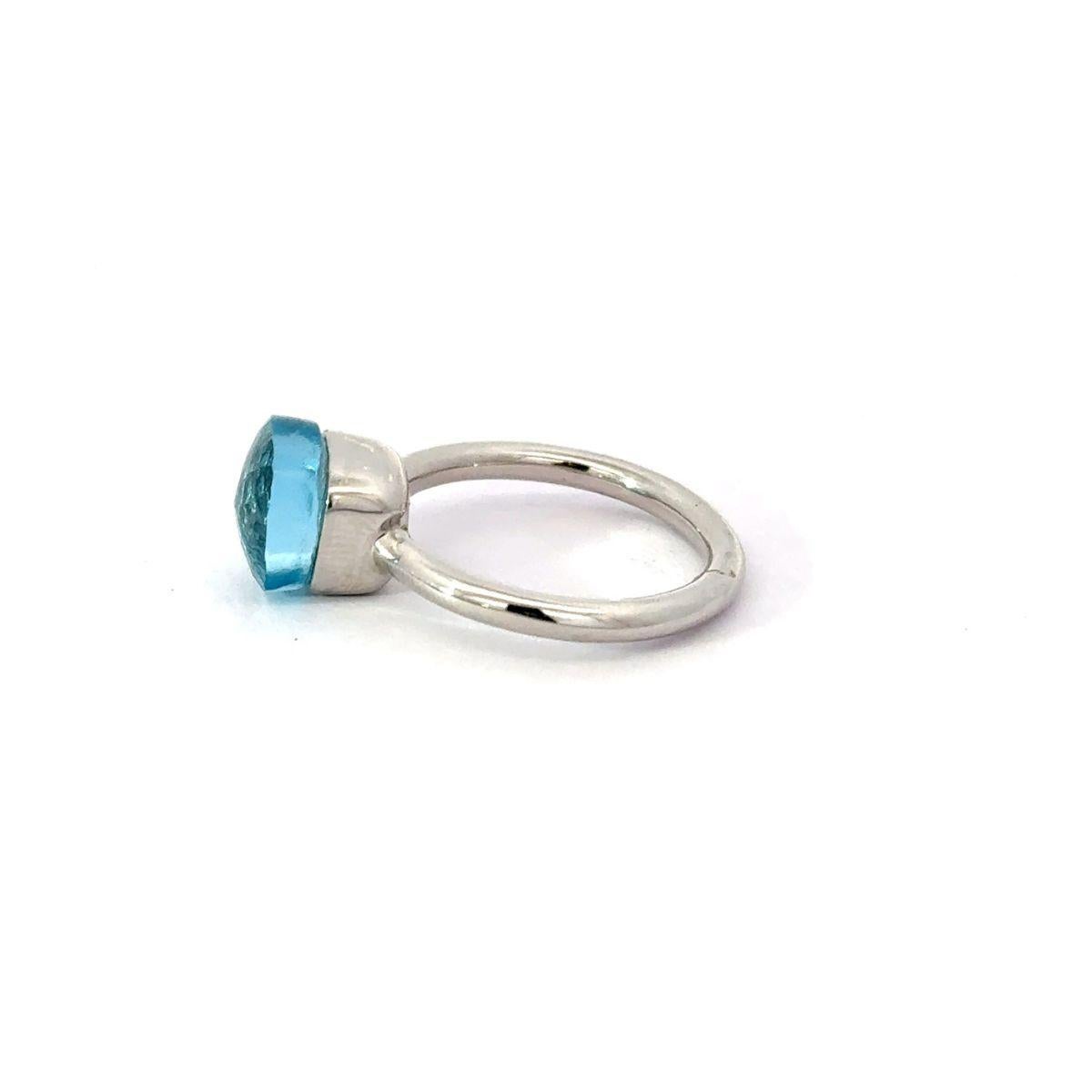 For Sale:  Elegant Swiss Blue Topaz with 925 Sterling Silver Solitaire Ring for Dad Gift 5