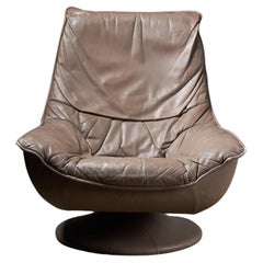 Chaise longue pivotante Elegance en cuir Brown