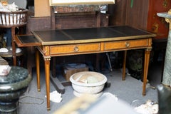 Elegant Sycamore and Box Wood  Louis XVI Style Bureau Plat