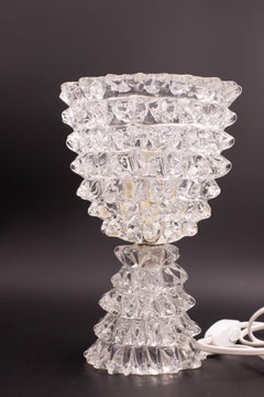 Elegant Table Lamp in Rostrato Murano Glass Vase for Barovier & Toso, 1940s