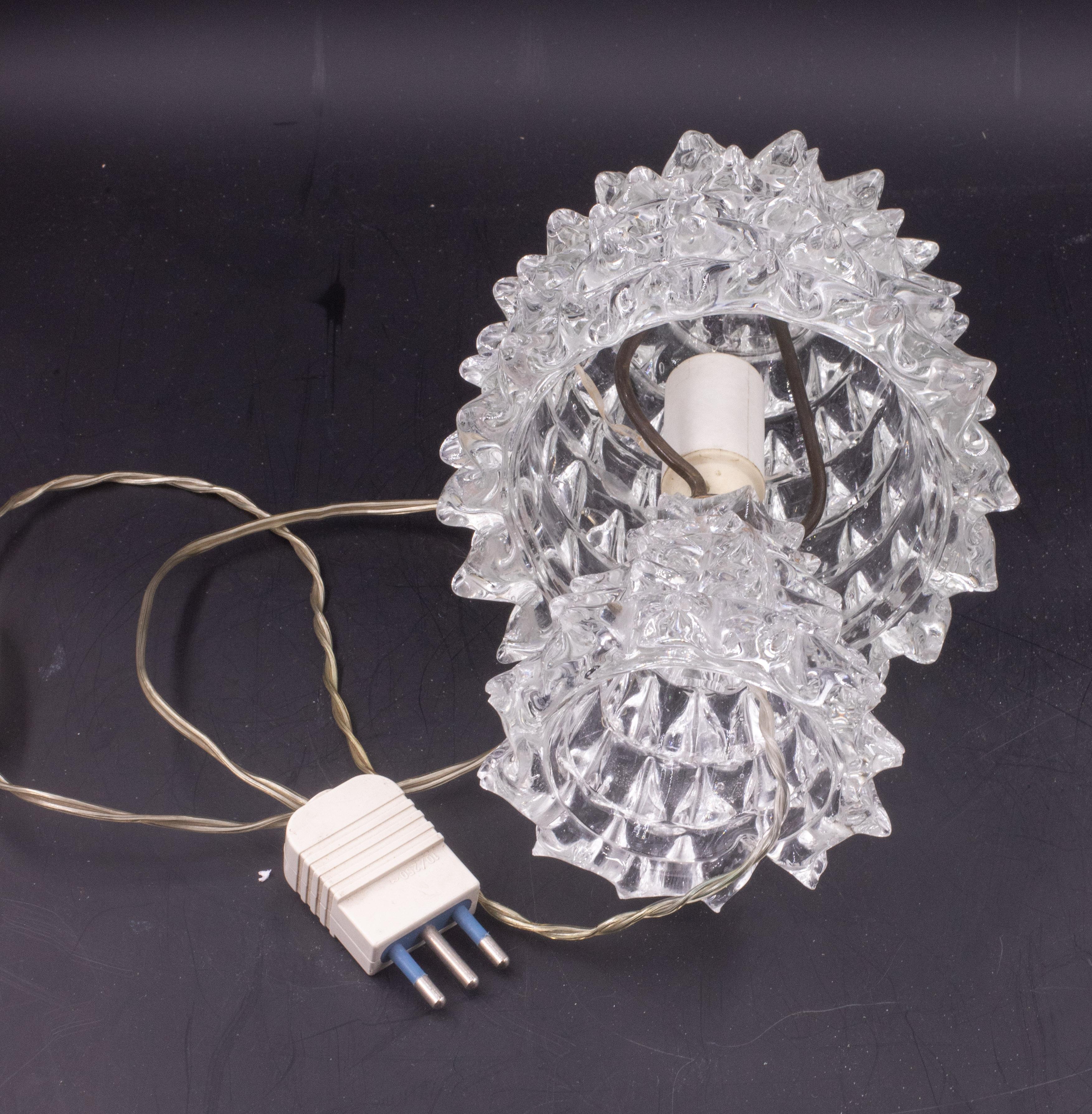 Elegante lampada da tavolo con vaso in vetro di Murano Rostrato per Barovier&Toso, anni '40 in vendita 1