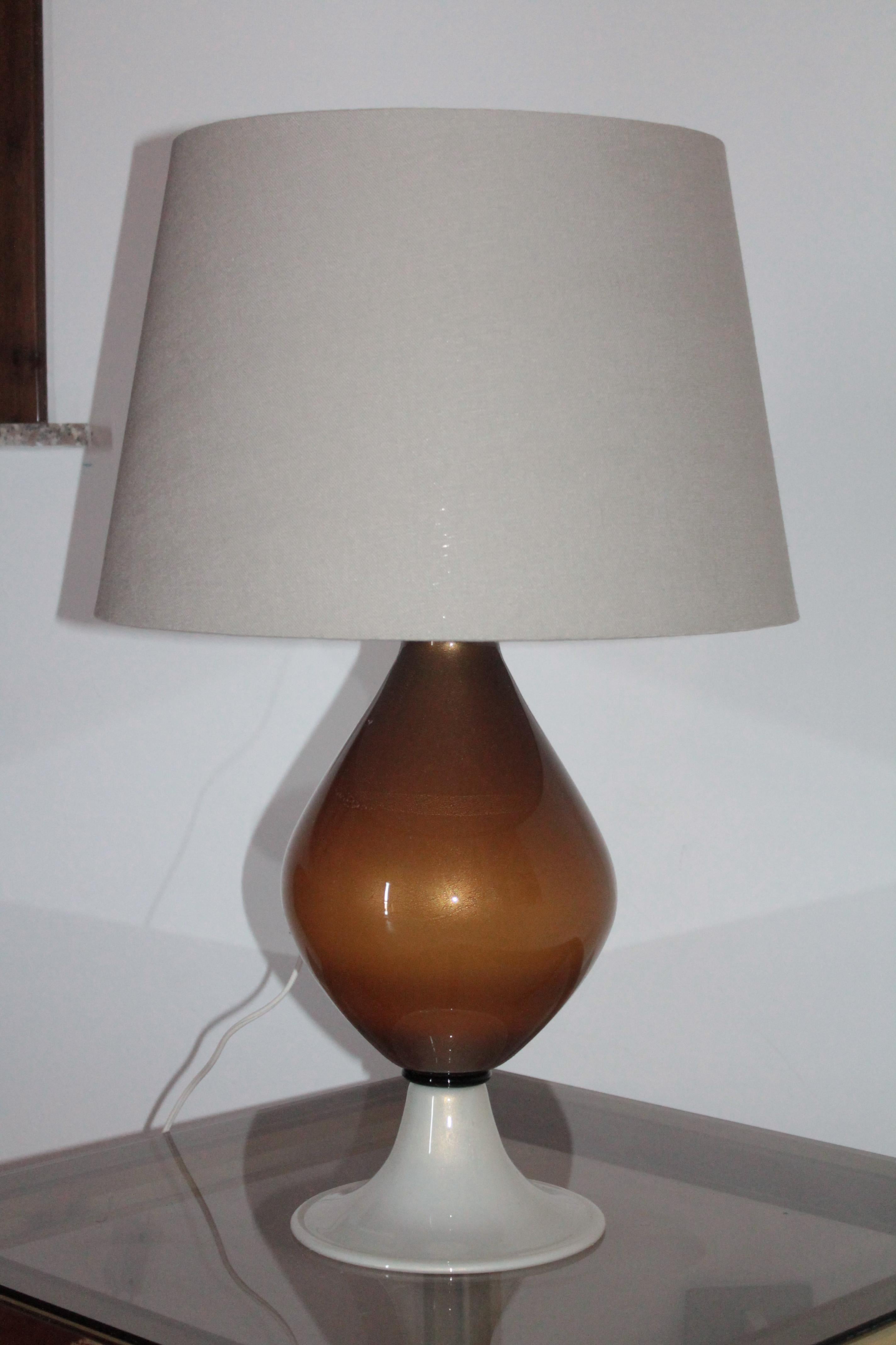 Elegant Table Lamp Murano Glass Venice in the Style of Venini, 1970s For Sale 1