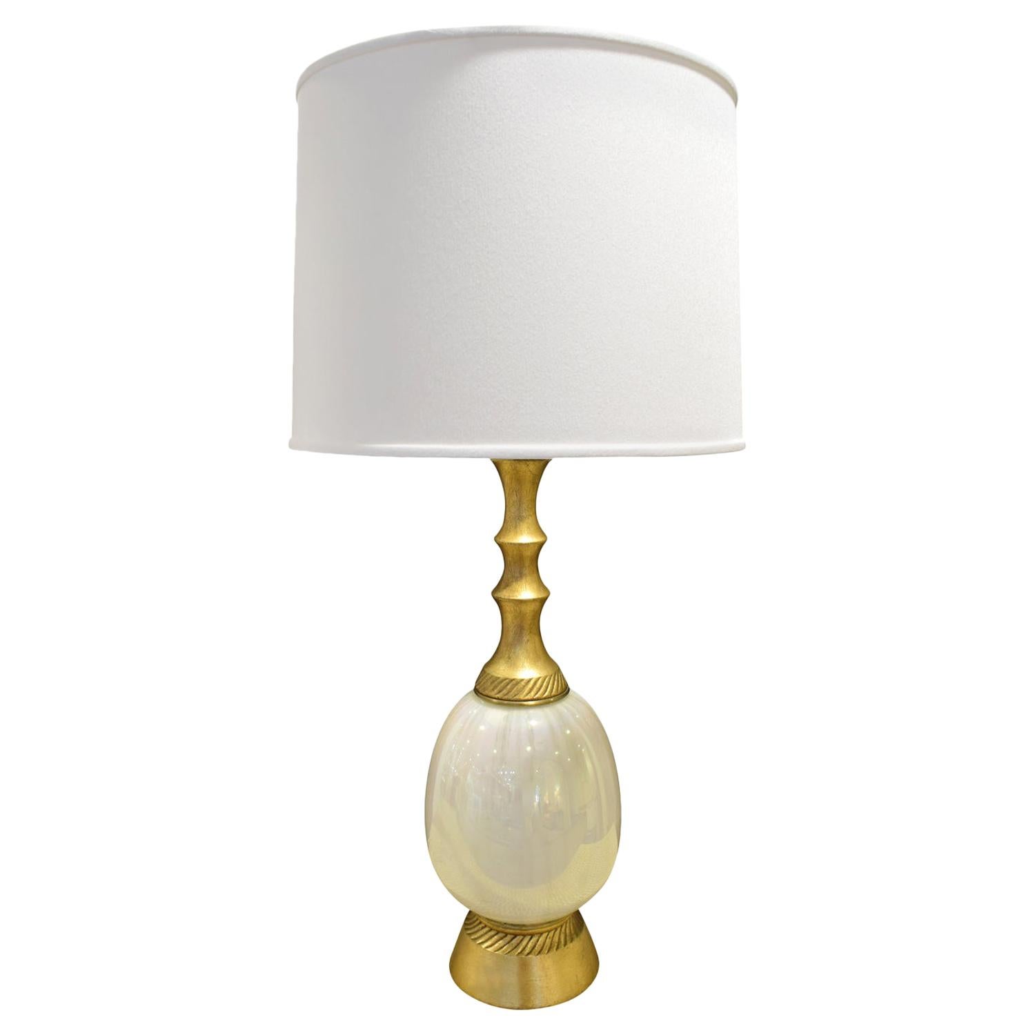 Elegant Table Lamp with Opaline Glass, 1950s 'Signed' For Sale