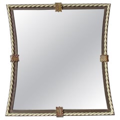 Elegant miroir de table attribué à Paolo Buffa en laiton, Italie années 1940