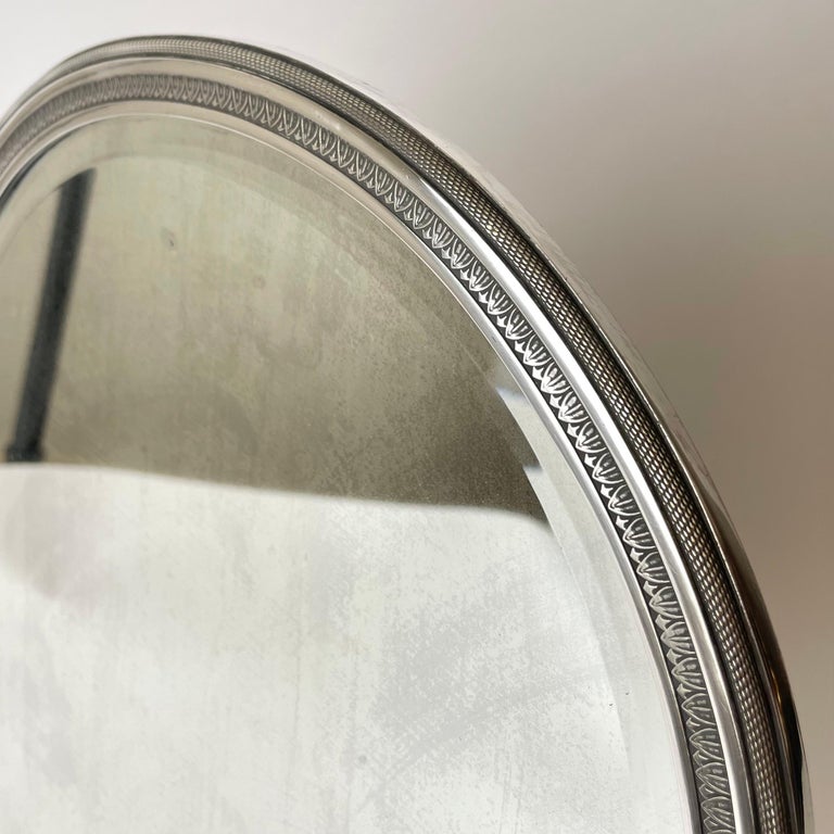Elegant Table/Wall Mirror in Plated Silver. Empire Style, 19th Century For Sale at 1stDibs