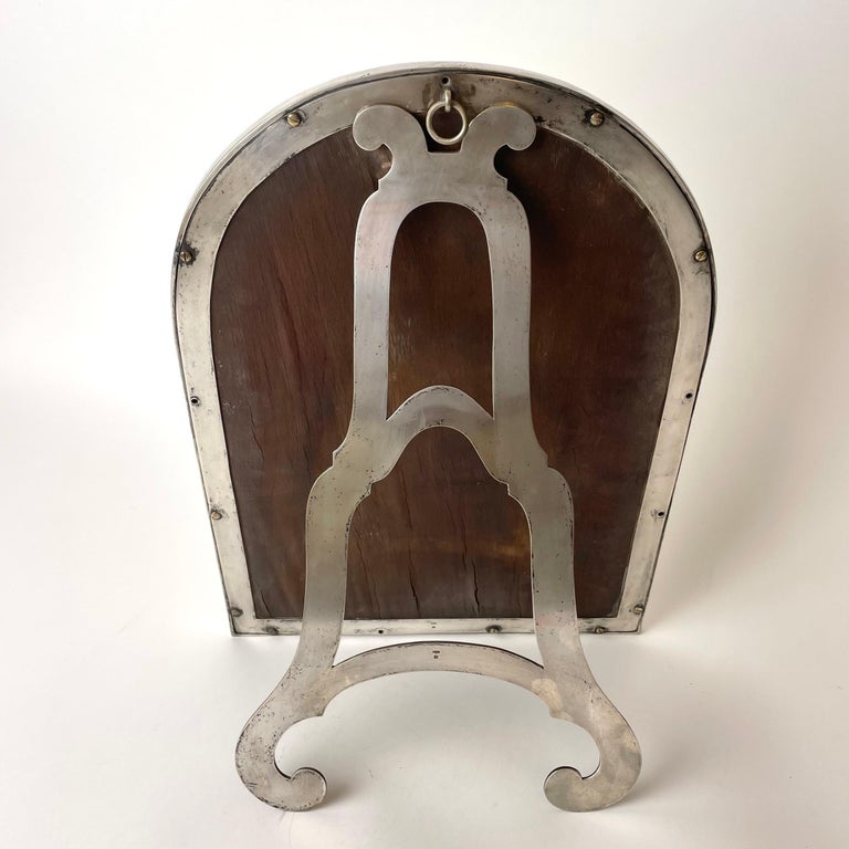 Elegant Table/Wall Mirror in Plated Silver. Empire Style, 19th Century For Sale at 1stDibs