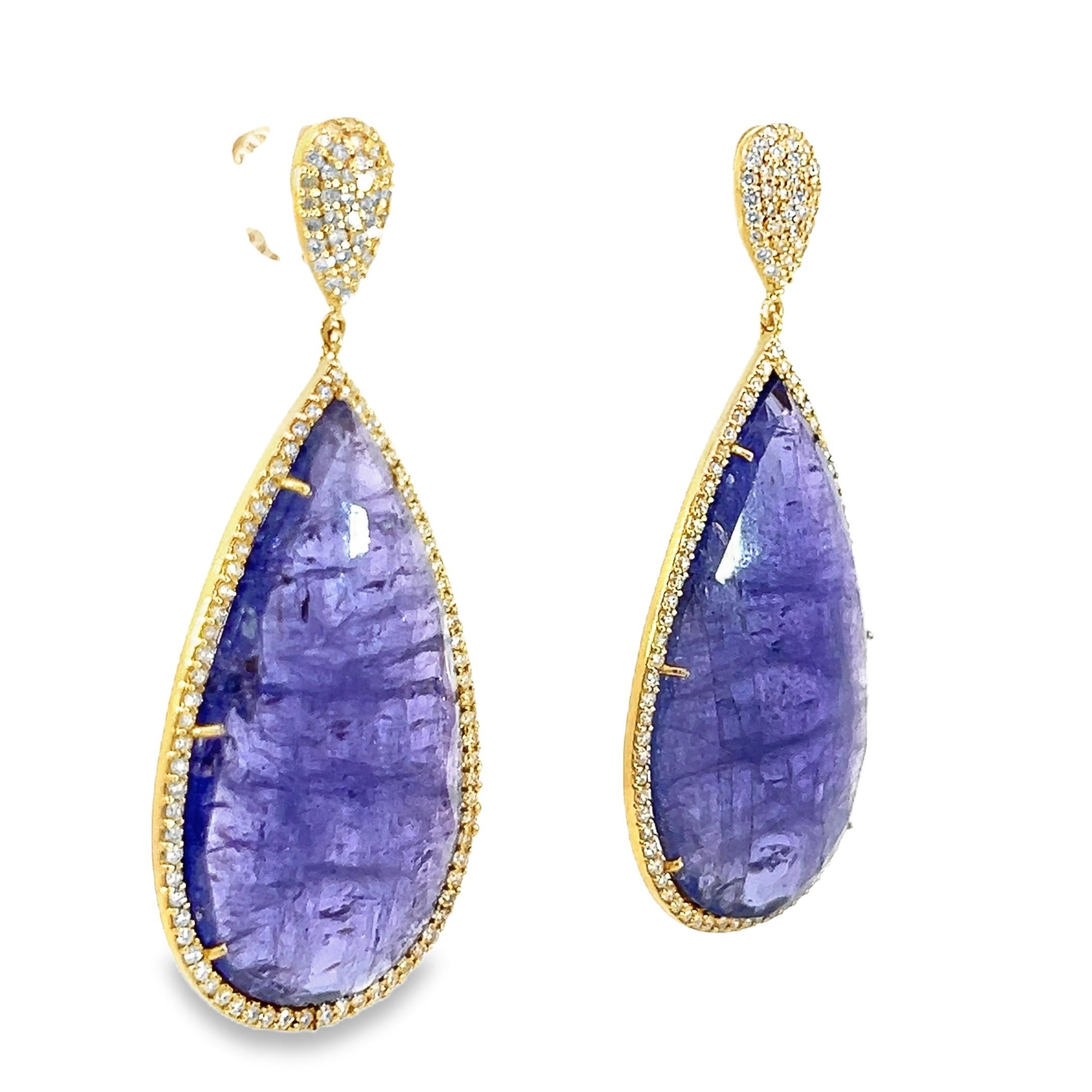 Eleganti orecchini con tanzanite e diamanti In condizioni Nuovo in vendita a New York, NY