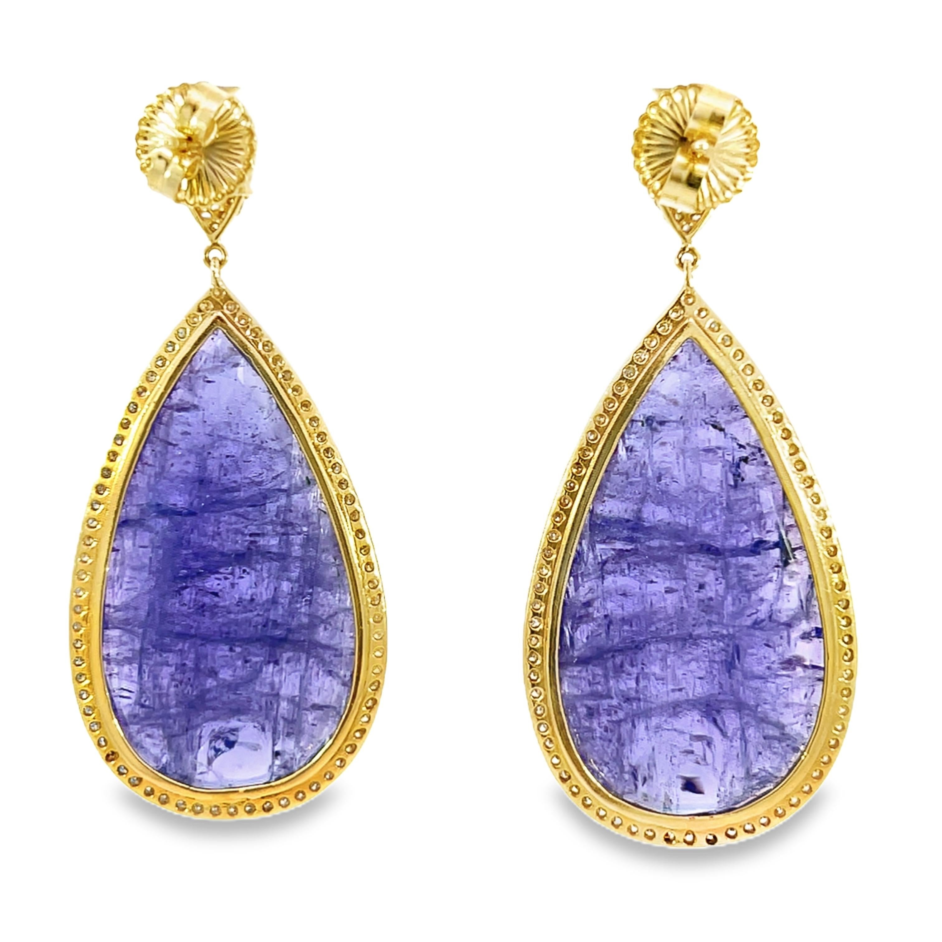 Eleganti orecchini con tanzanite e diamanti in vendita 1
