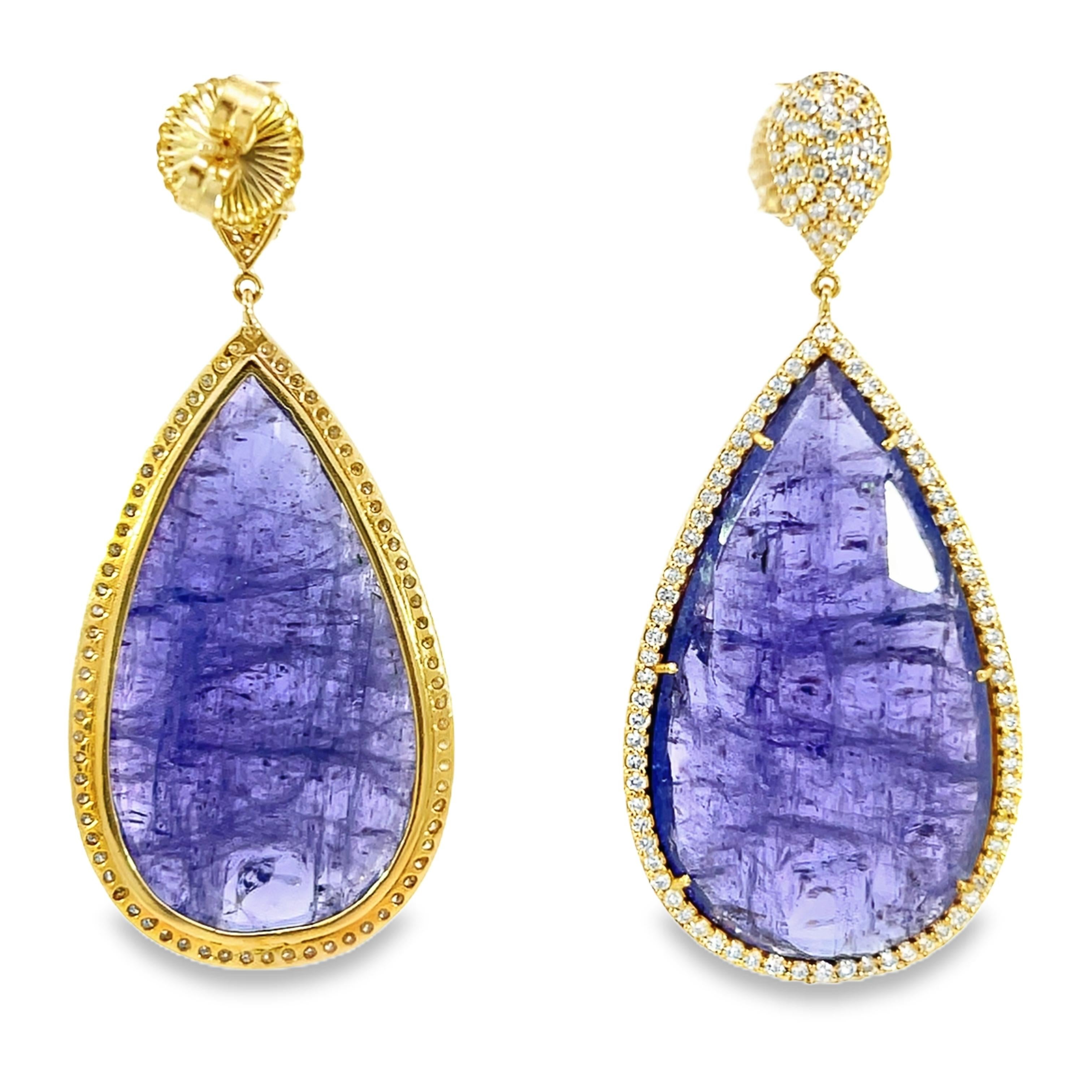Eleganti orecchini con tanzanite e diamanti in vendita 2