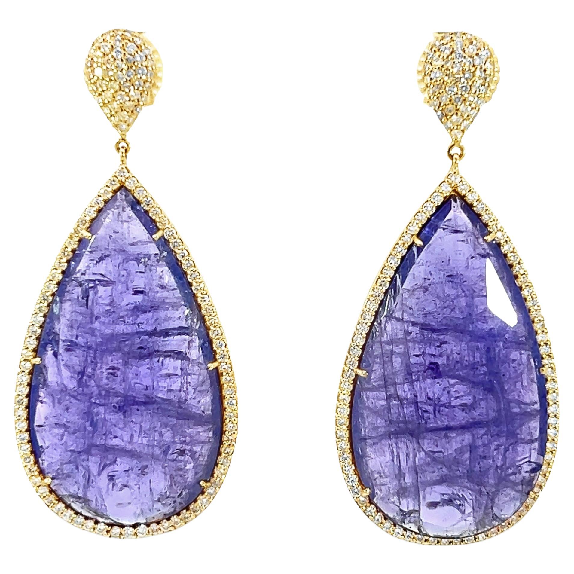 Elegant Tanzanite and Diamond Earrings