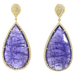 Elegant Tanzanite and Diamond Earrings