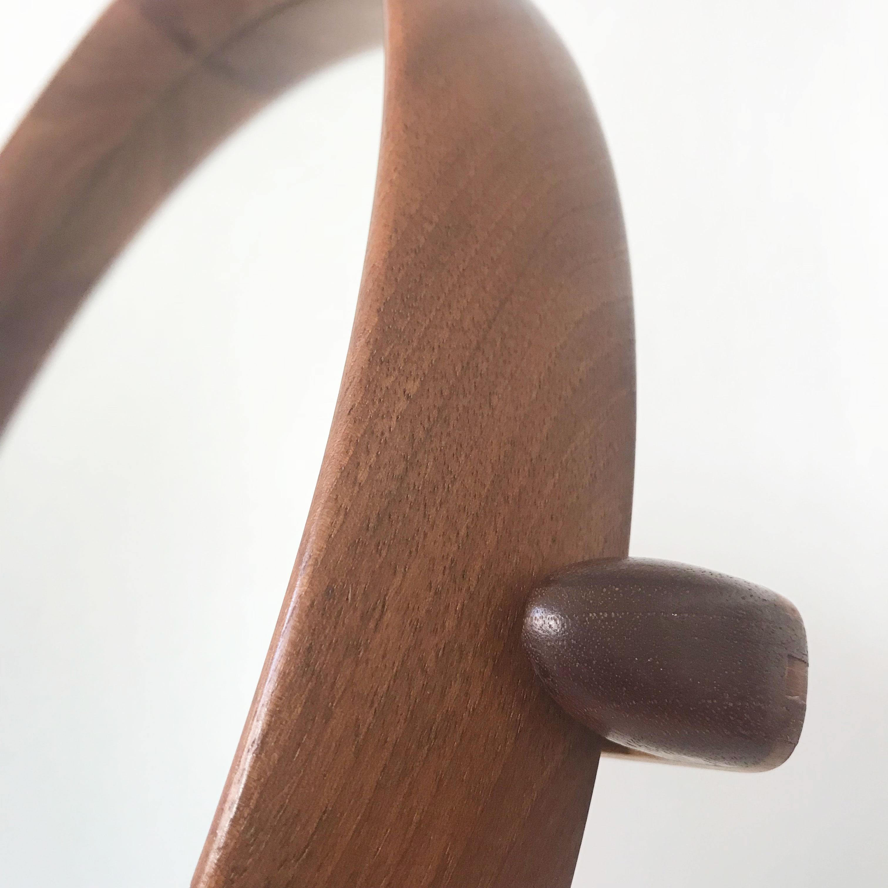 Elegant Teak Table Mirror by Uno & Östen Kristiansson for Luxus Sweden 1960s For Sale 5