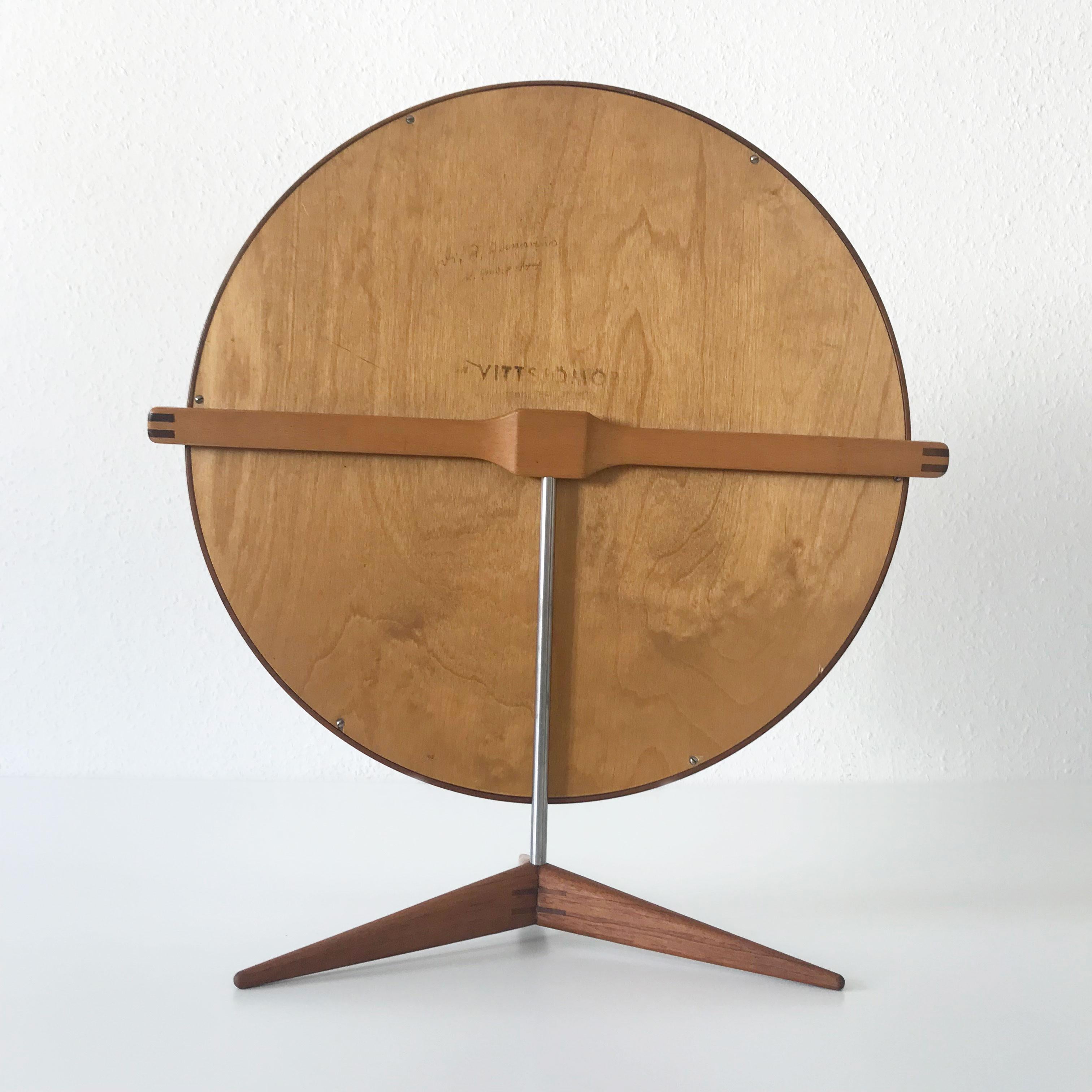 Elegant Teak Table Mirror by Uno & Östen Kristiansson for Luxus Sweden 1960s For Sale 6