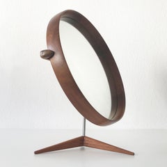 Elegant Teak Table Mirror by Uno & Östen Kristiansson for Luxus Sweden 1960s