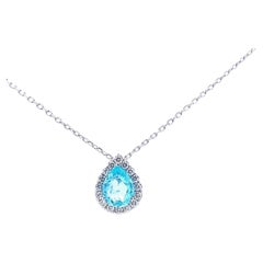 Pendentif Elegance en forme de goutte d'aigue-marine
