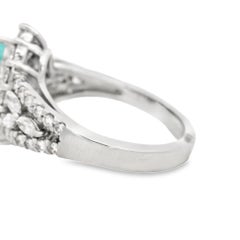 Elegance Teardrop Aquamarine Ring (bague en forme de goutte d'eau)